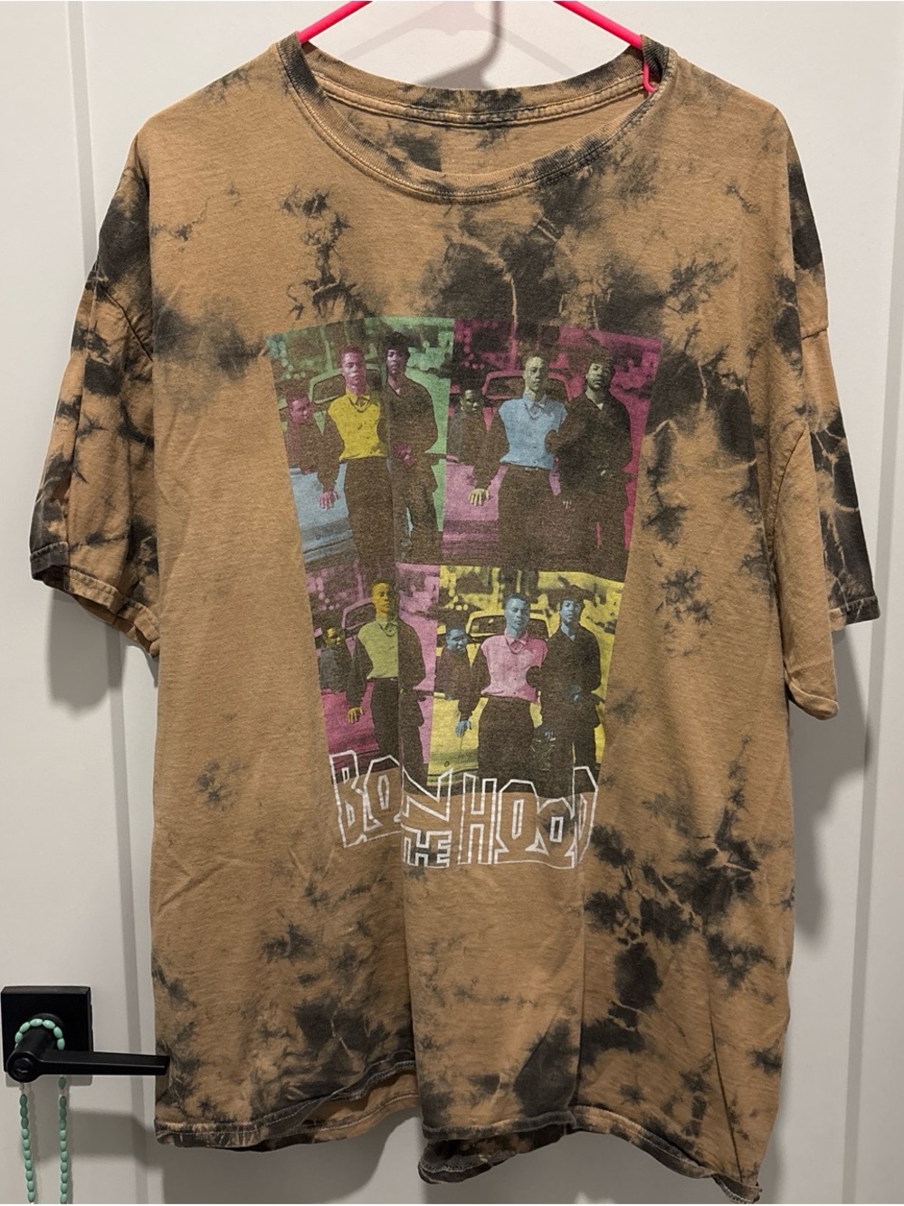 Vintage-Style Tie-Dye Graphic Tee in Brown - Unbranded